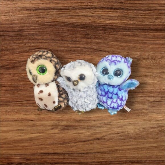 Ty Beanie Boos Owlette Sammy Oscar Plush Owl Trio 6" Stuffed animal toy birds - Picture 1 of 7